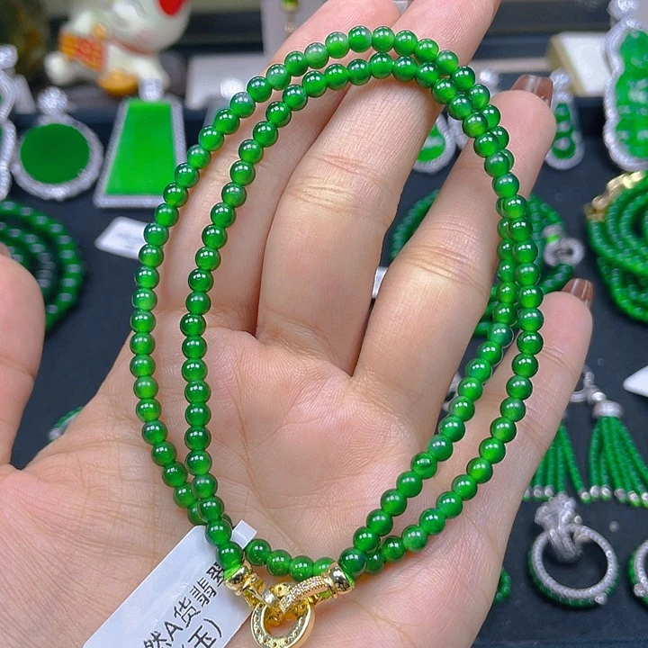 翡翠未镶嵌颈饰翡翠锁骨链4