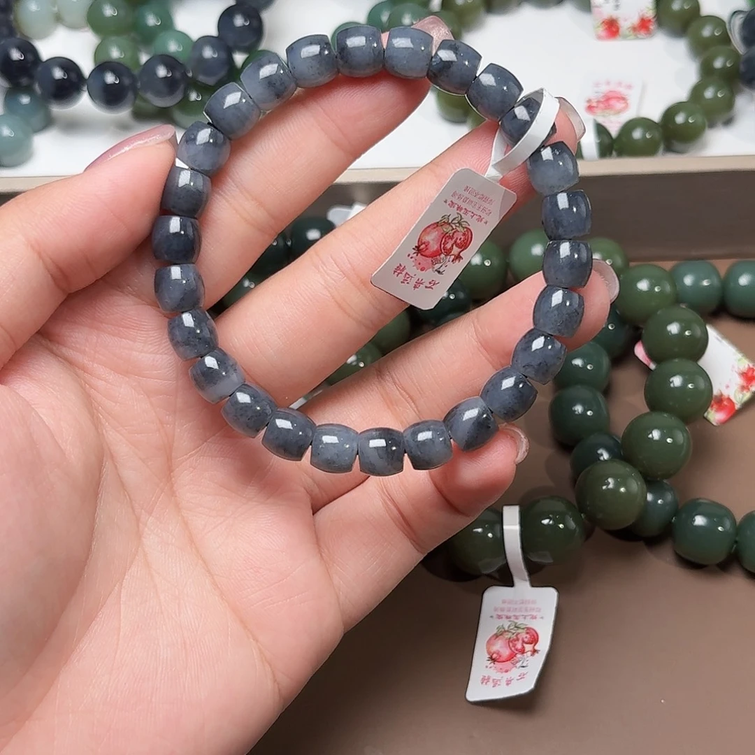 未镶嵌手链和田玉8 青花