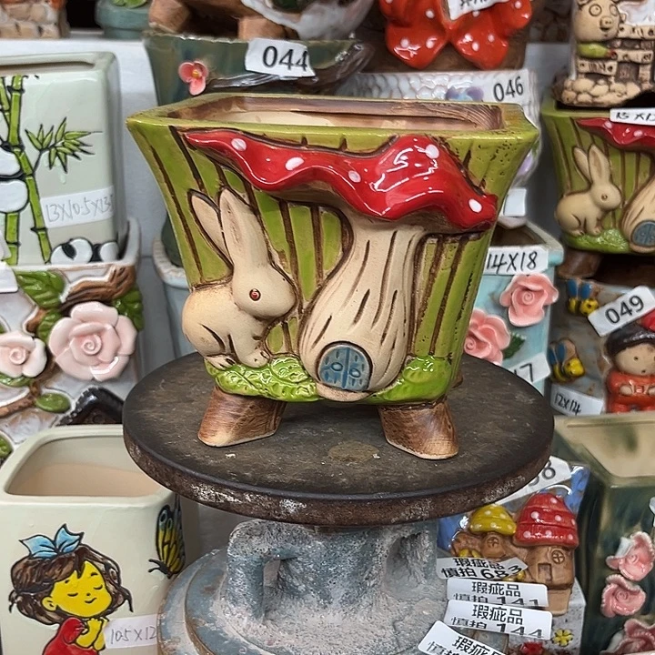 紫砂花盆粗陶材质多肉花盆