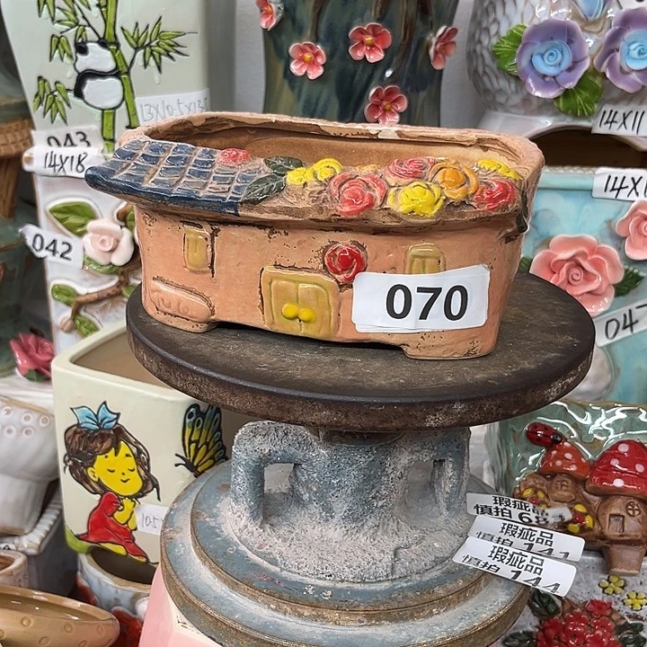紫砂花盆粗陶材质多肉花盆