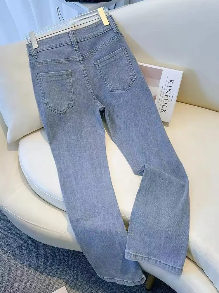491-500春款牛仔阔腿百搭