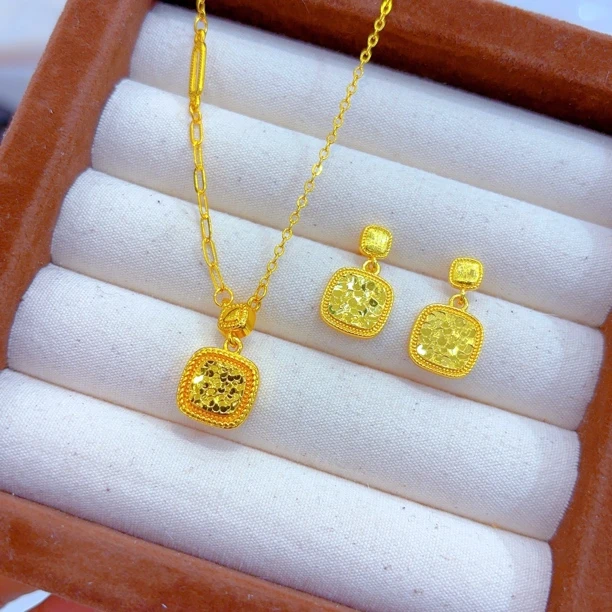 铜合金项链 古法轻奢时尚爆款510-22-3经典小众饰品高保色电镀饰