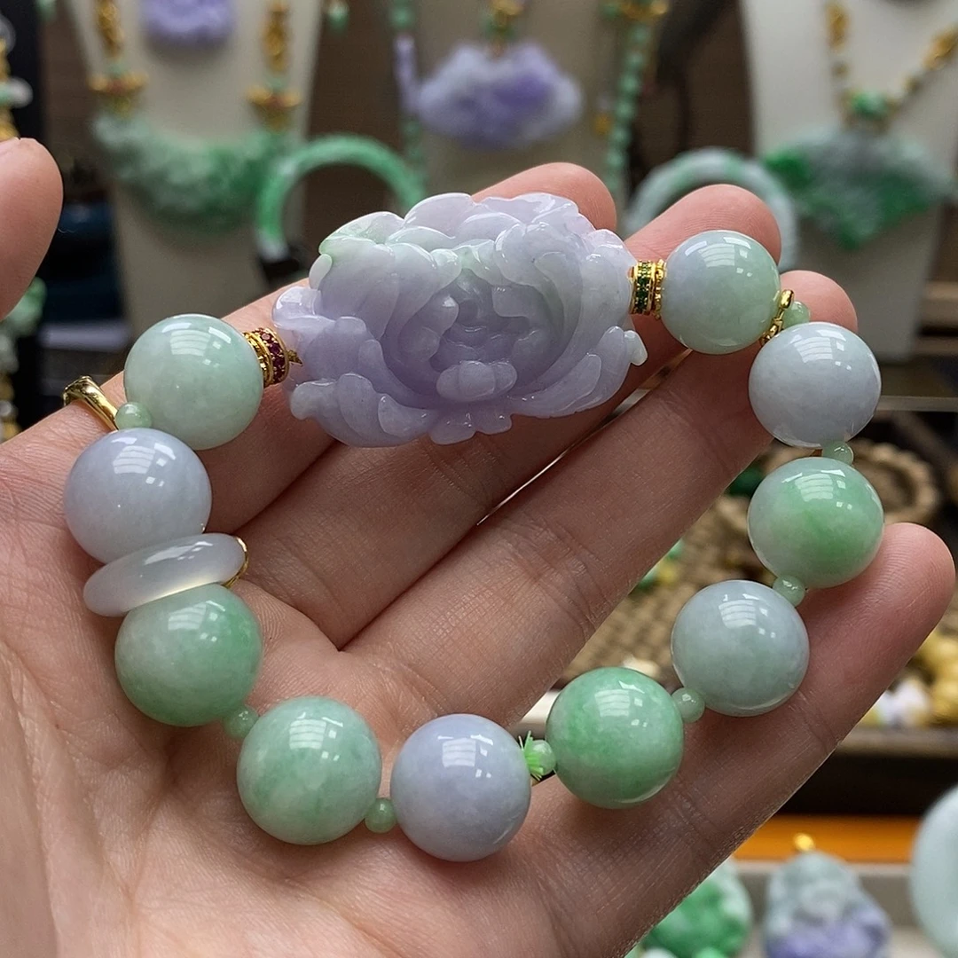 翡翠未镶嵌颈饰项链