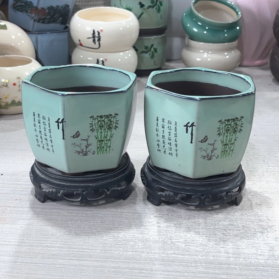 口径   10*8陶瓷绿植多肉微瑕花盆