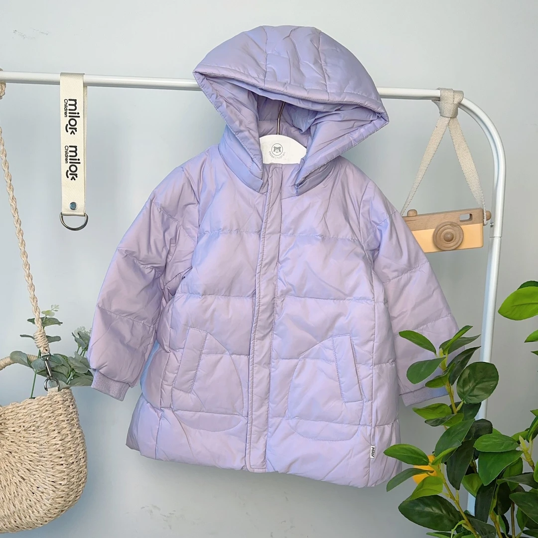 6242【羽绒服】米乐熊男女宝中长冬季羽绒服外套长款连帽