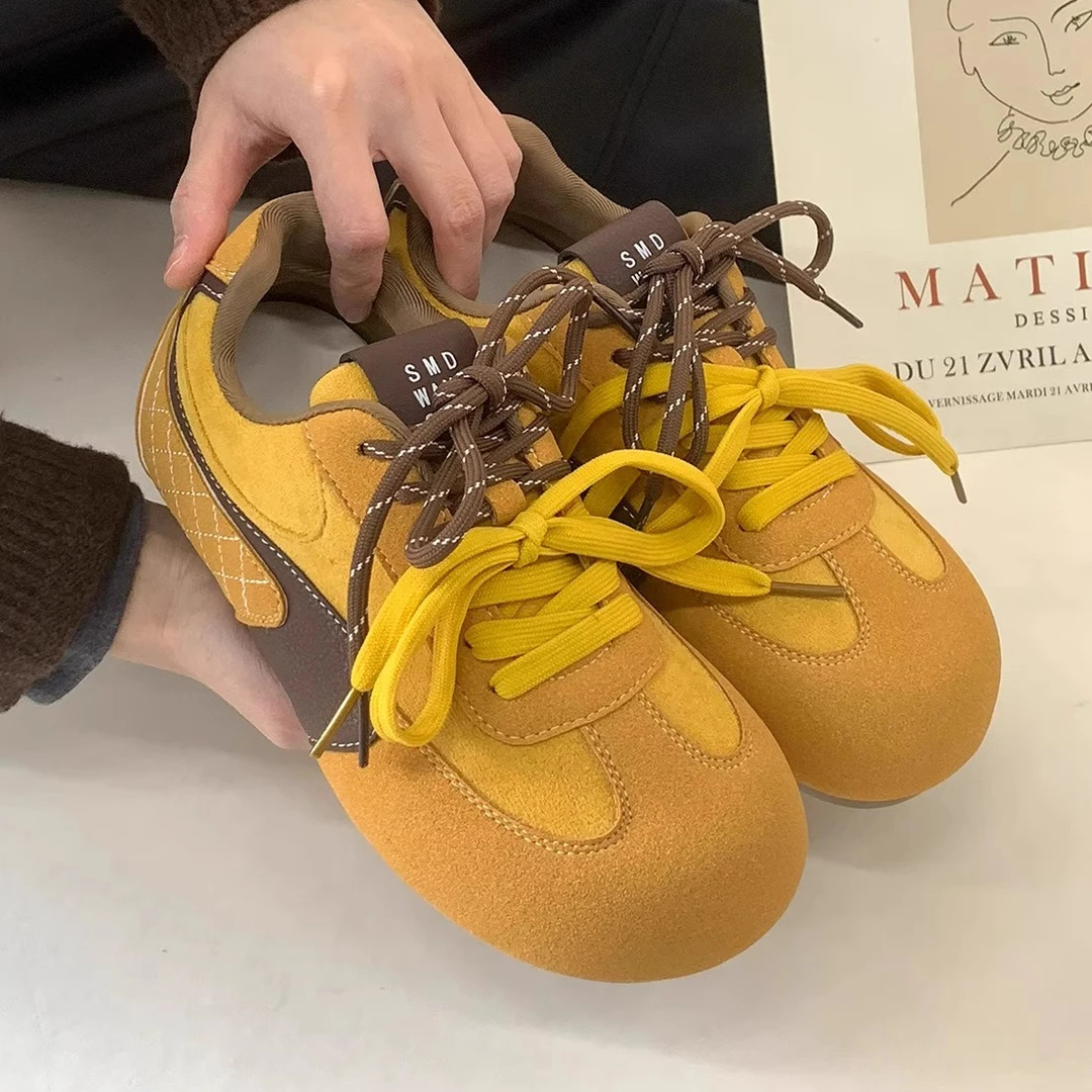 超软糯大头休闲鞋女2025春季新款设计感百搭软底女鞋芒果头运动鞋