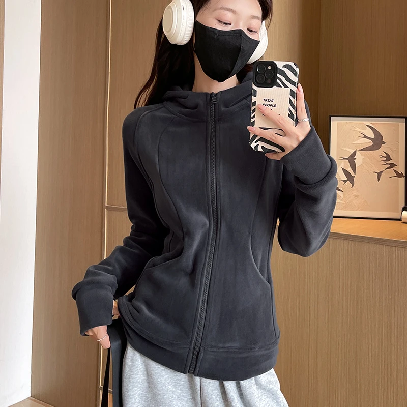 棉70%加绒连帽卫衣女2025新款秋冬休闲显瘦加厚短款上衣韩系开