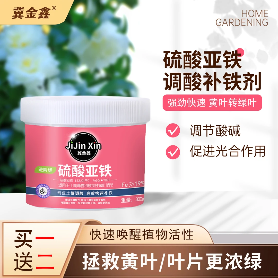 调酸补铁剂硫酸亚铁喜酸花卉茉莉花栀子花补酸花肥杜鹃预防黄叶