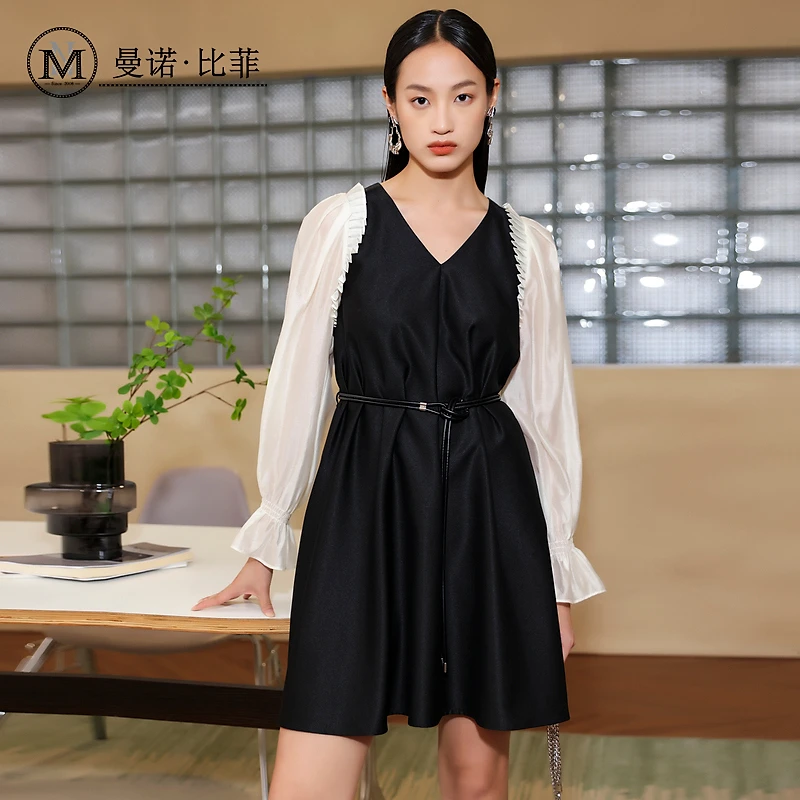 显瘦时尚收腰连衣裙MEEL114135