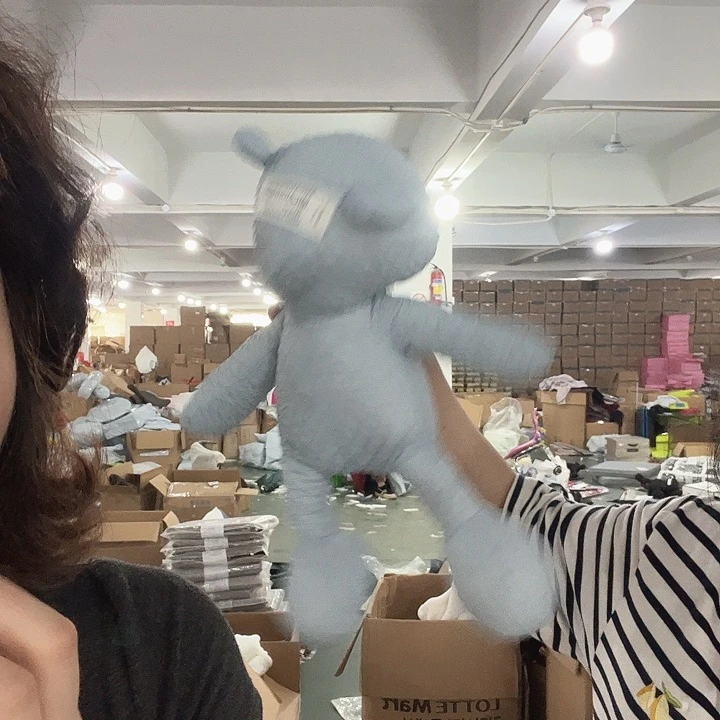 美丽诺羊毛三醋酯纤维蓝色小熊发2个 1个1个小