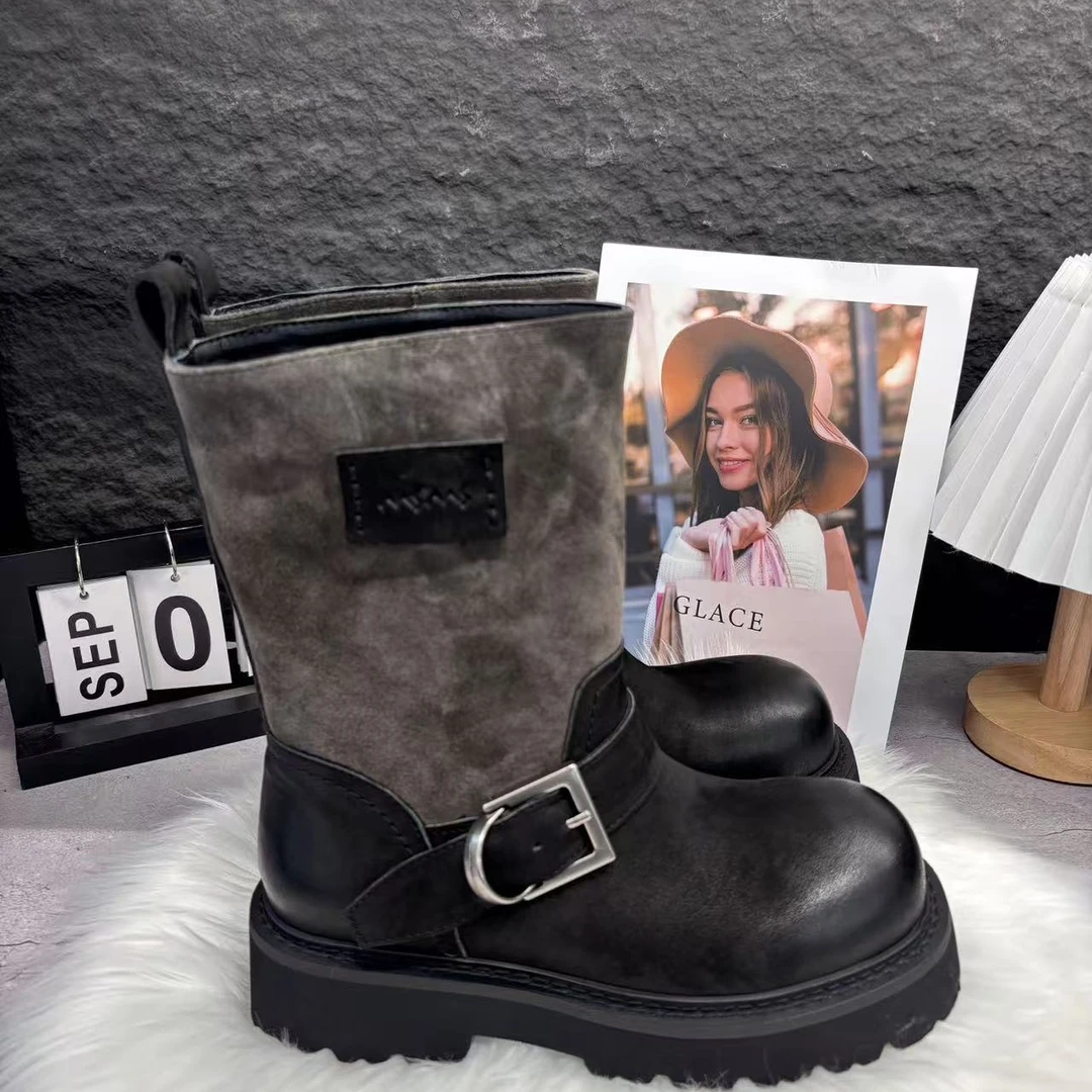 8011-5玛莎玛索秋季新款二棉时尚百搭女靴