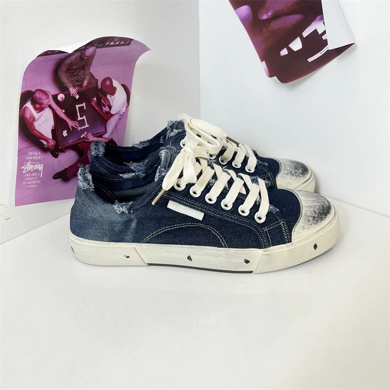 2025新款帆布鞋做旧硫化鞋子男款爆款休闲百搭复古板鞋男夏季透气