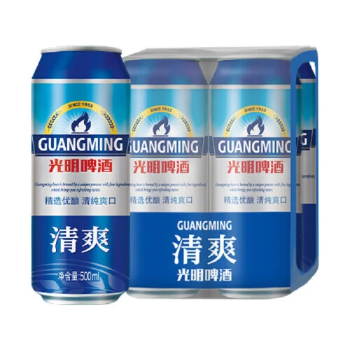 光明啤酒 清爽10度啤酒 500ml*4