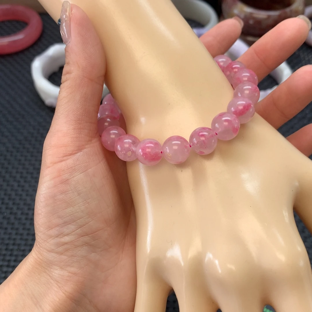 石英岩玉未镶嵌手镯樱花雨