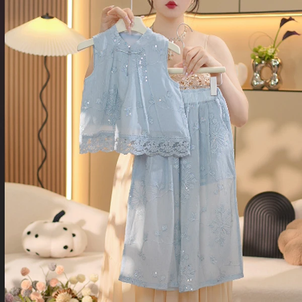 【现货】【米拉新】女童短袖薄款防蚊长裤夏季公主套装中大童2025新款