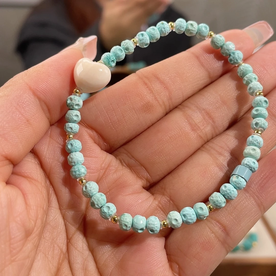 绿松石银S925镀金镶嵌星球卡4+