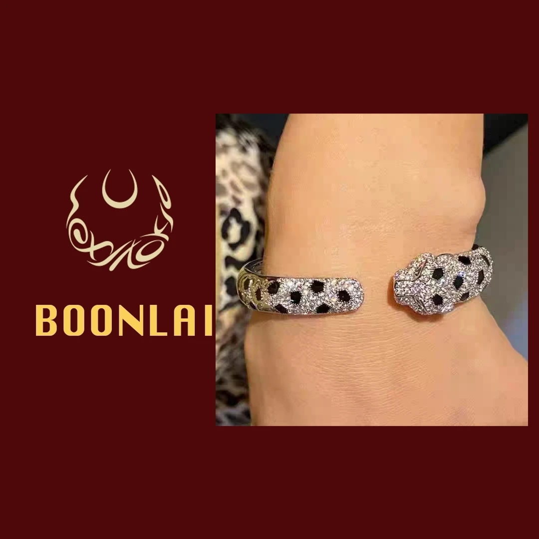 铜合金手镯 Boonlai  单头满钻豹子头手镯1425