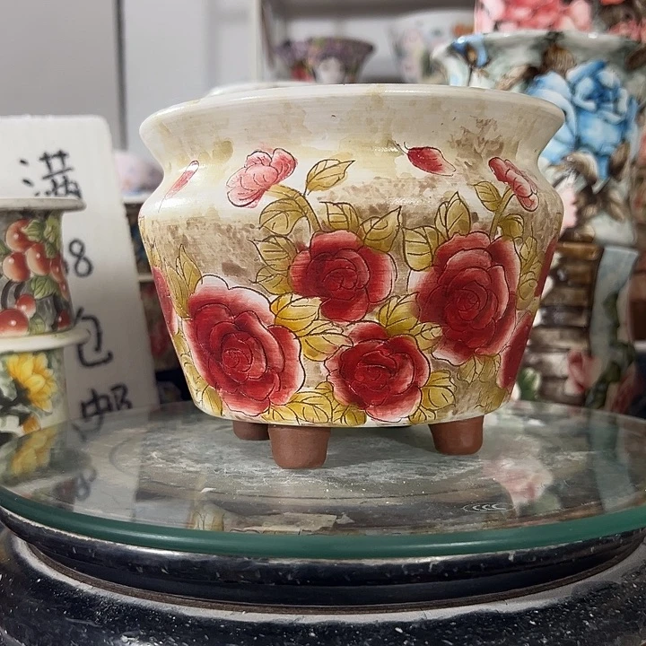 s***A景德镇手绘花盆满38包邮偏远地区除外
