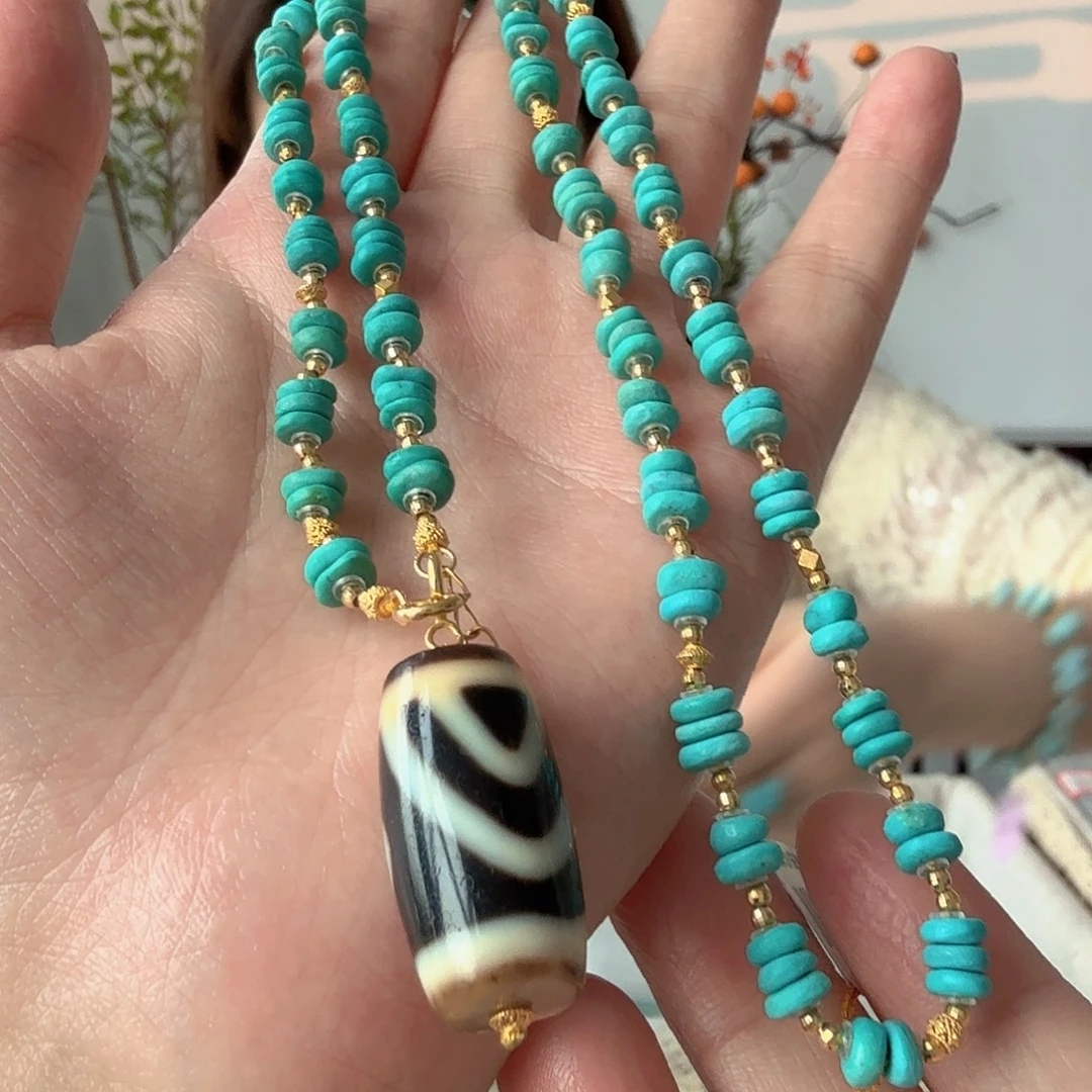 绿松石18K金镶嵌珠宝奇石