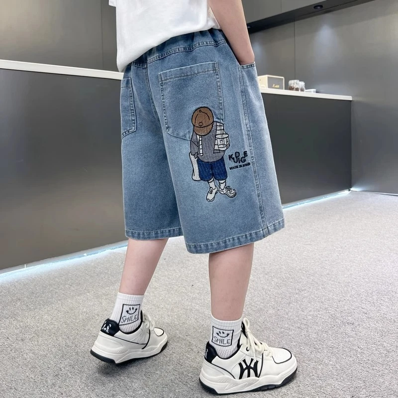 儿童装男童夏季短裤裤子2025新款夏装薄款中裤中大童牛仔裤夏款潮