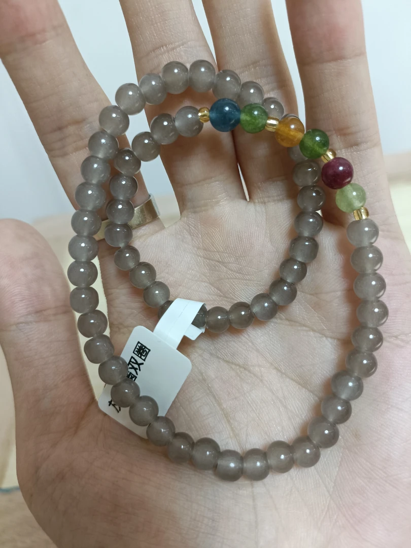 灰双圈手串无礼盒