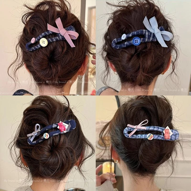 可爱蝴蝶结发夹女后脑勺高级感盘发鸭嘴夹大号抓夹替代品2025新款
