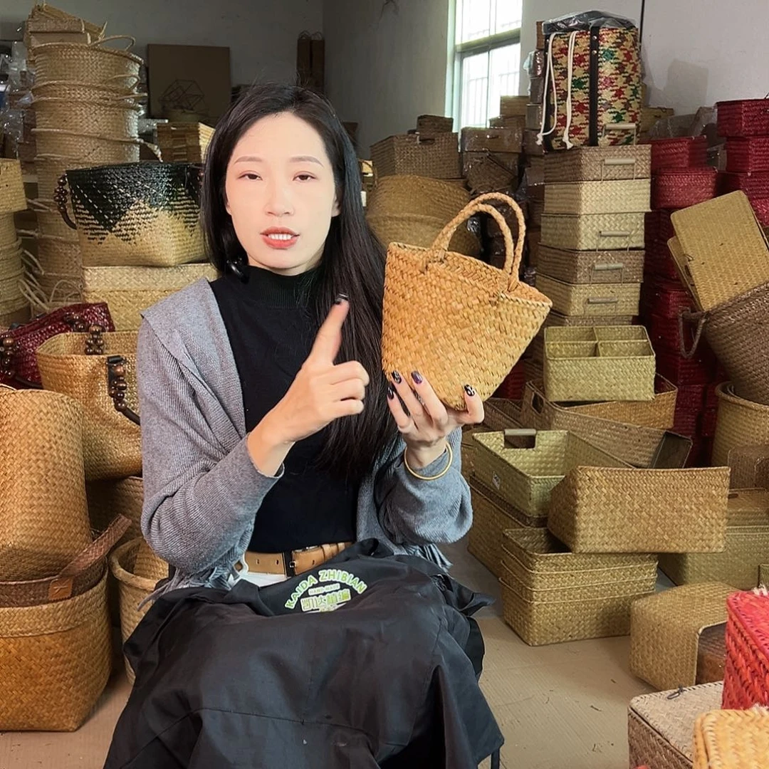 草编草编包/草编收纳盒带瑕疵