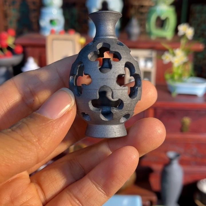 摆件微陶老王迷你花瓶