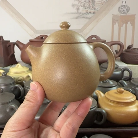 紫砂茶壶墨绿泥料200cc