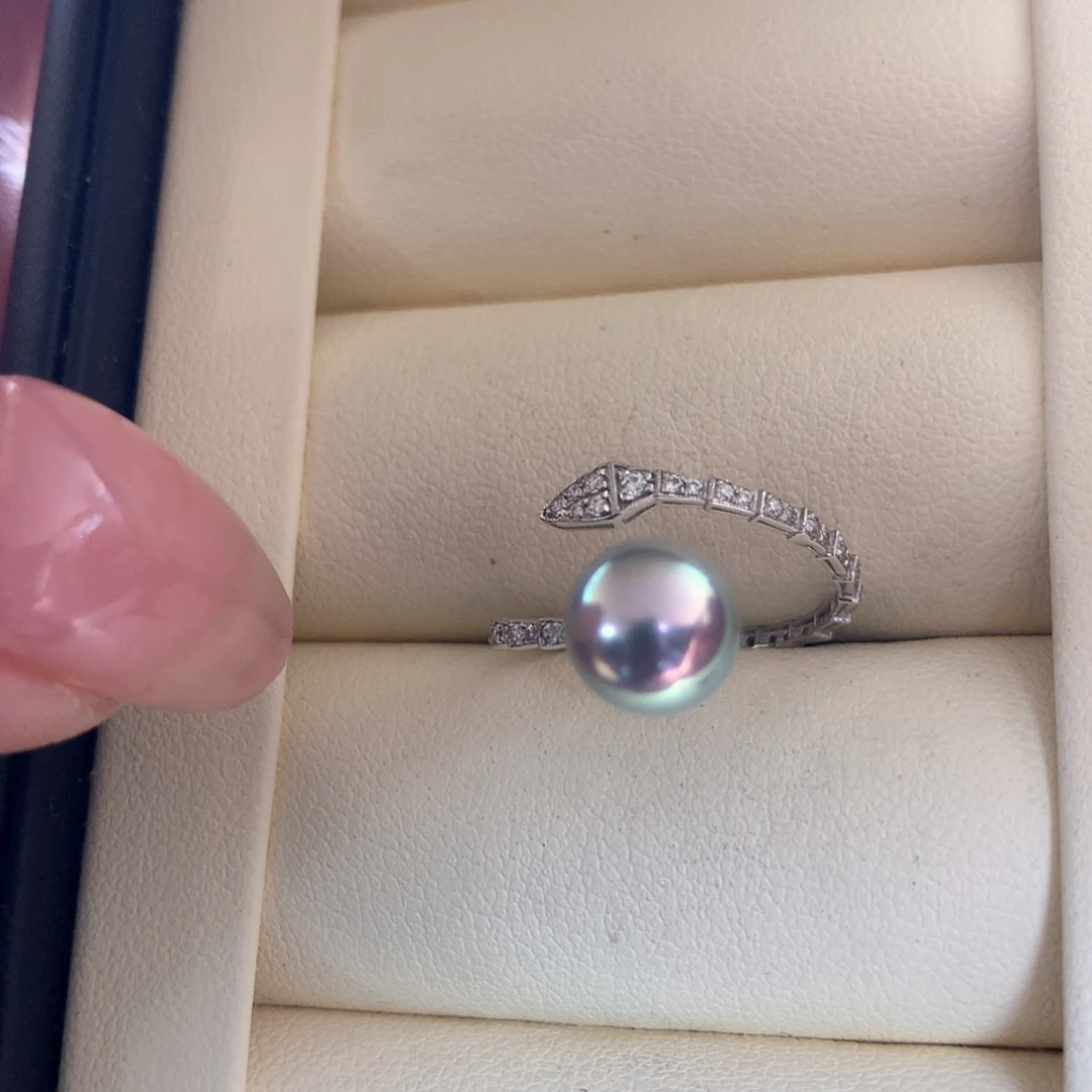 18K金镶嵌海水珍珠戒指