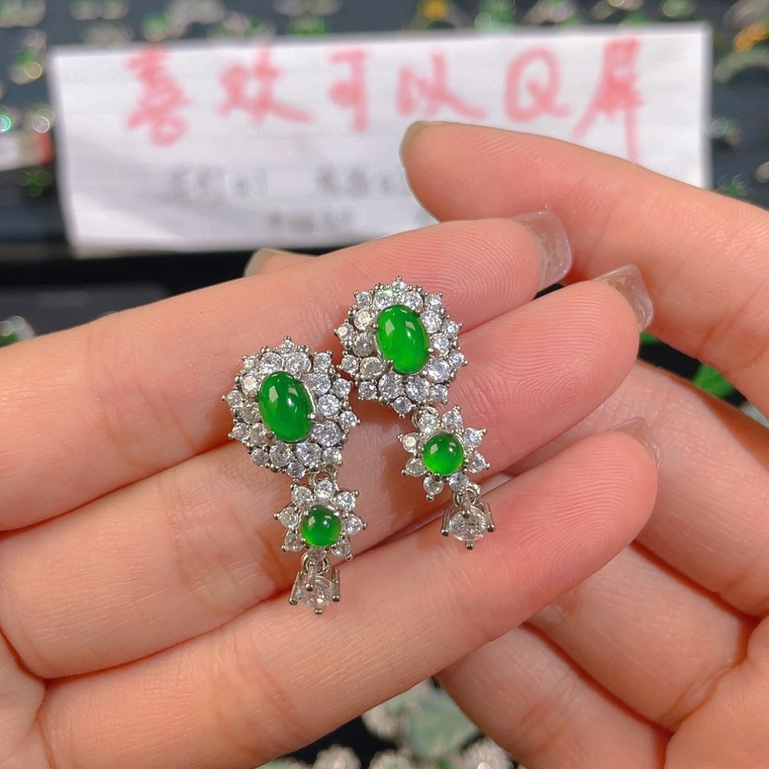 未镶嵌翡翠耳坠耳钉