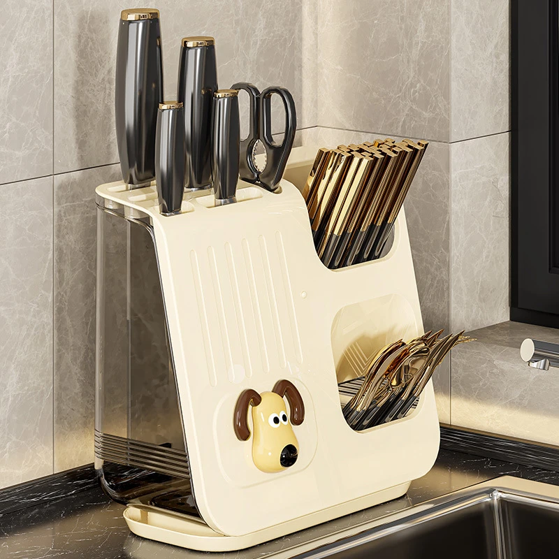 多功能筷子筒刀架收纳盒高档厨房台面勺子餐具沥水置物架