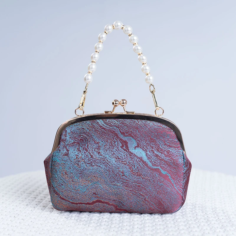 包包女士新款珍珠手提包新中式国风复古搭配马面裙手拎包