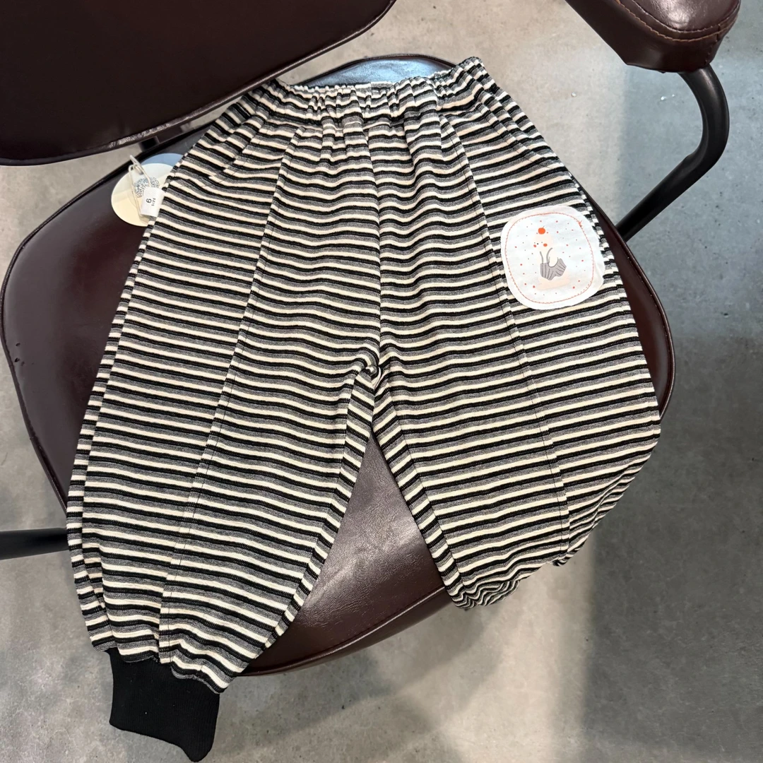 【不加绒条纹裤】CK2443K条纹束脚裤鱼子酱品牌童装儿童女童