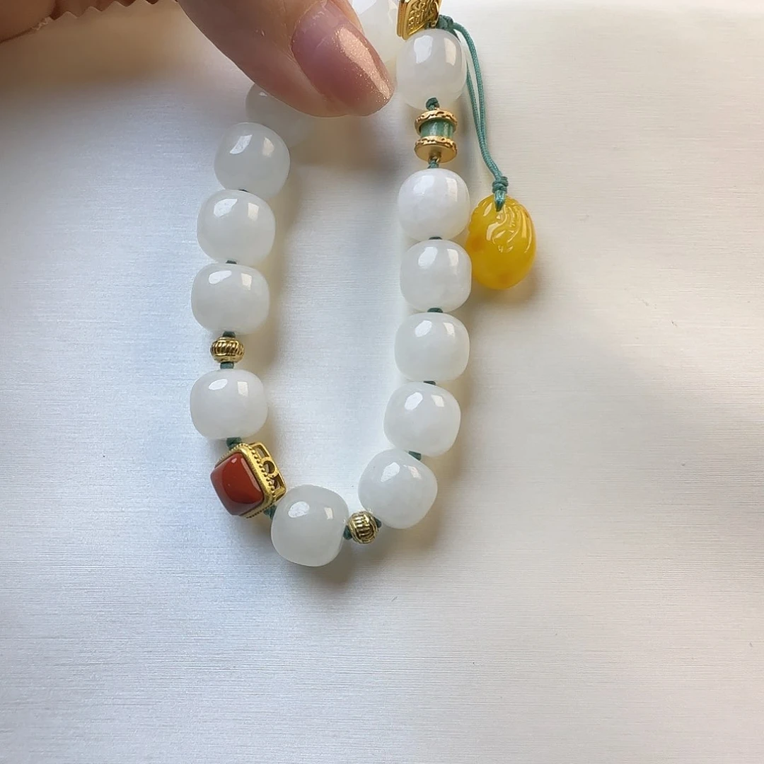 和田玉手链未镶嵌欢**芝