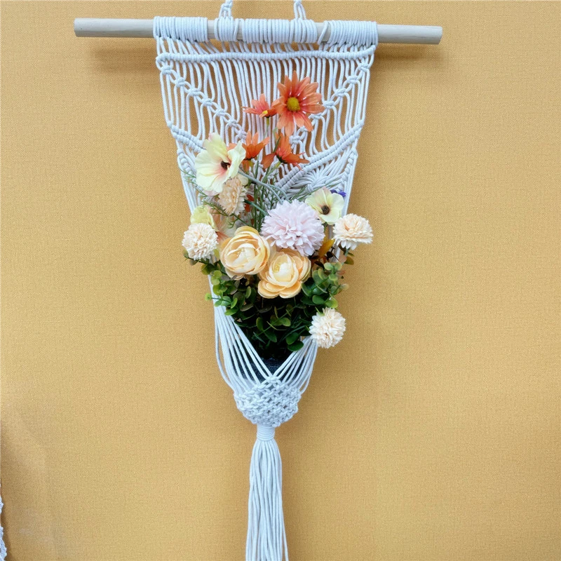 手工编织棉绳挂毯客厅民宿床头玄关背景装饰壁挂