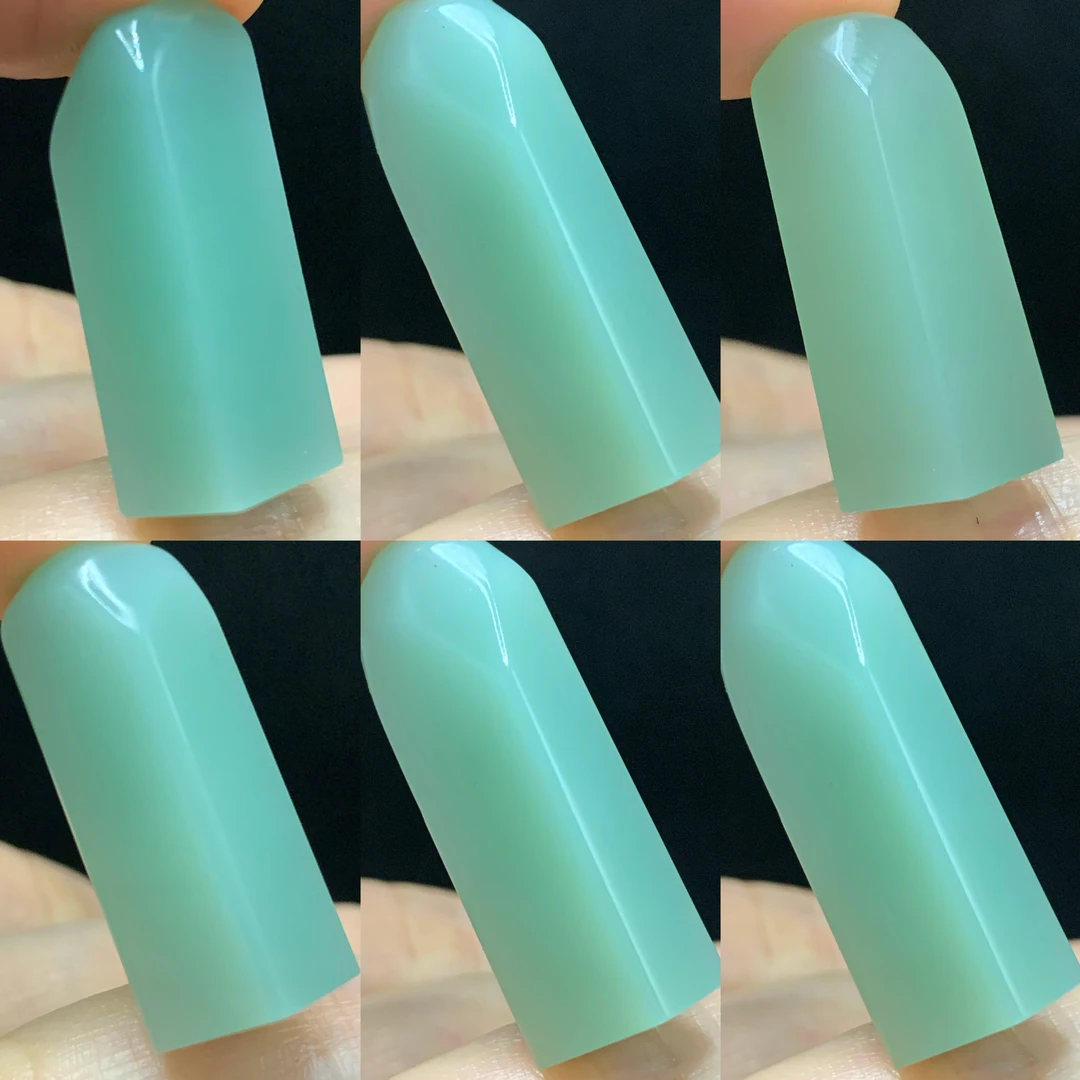 梅子青篆刻石头 素章11.3-9.5-35.6mm