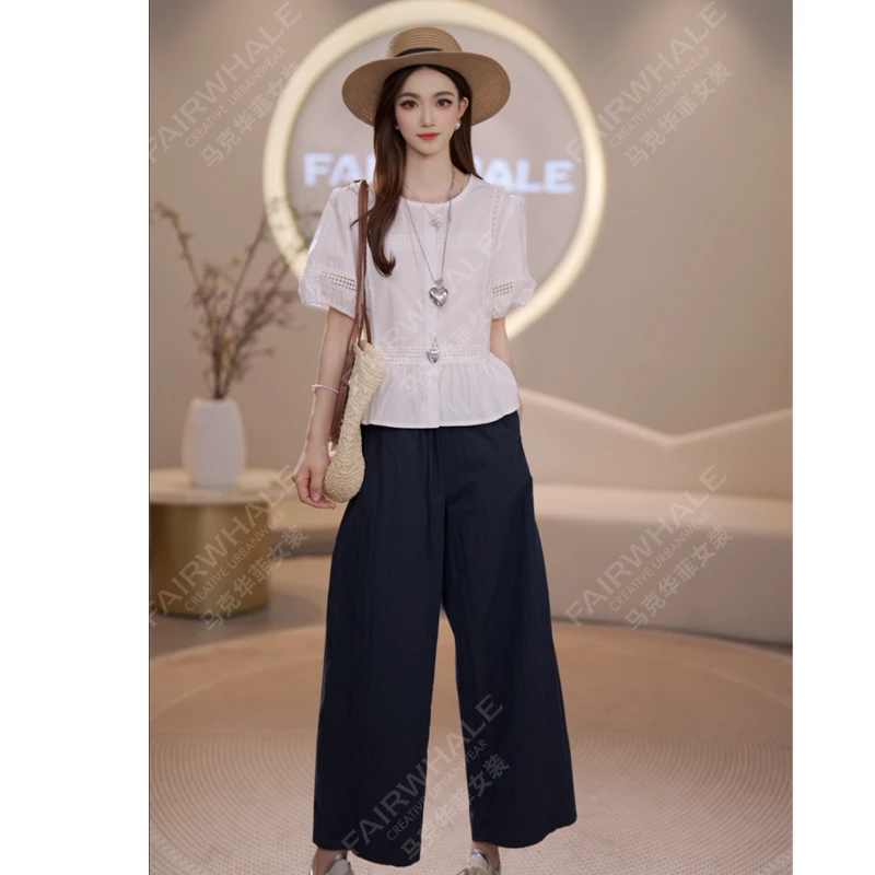 【新款上新】马克华菲女装夏季欧若风气质设计感短袖上衣F52004A499