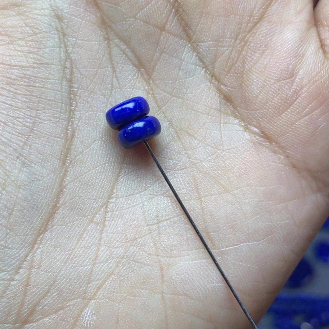 @***签青金石未镶嵌8mm隔片配饰