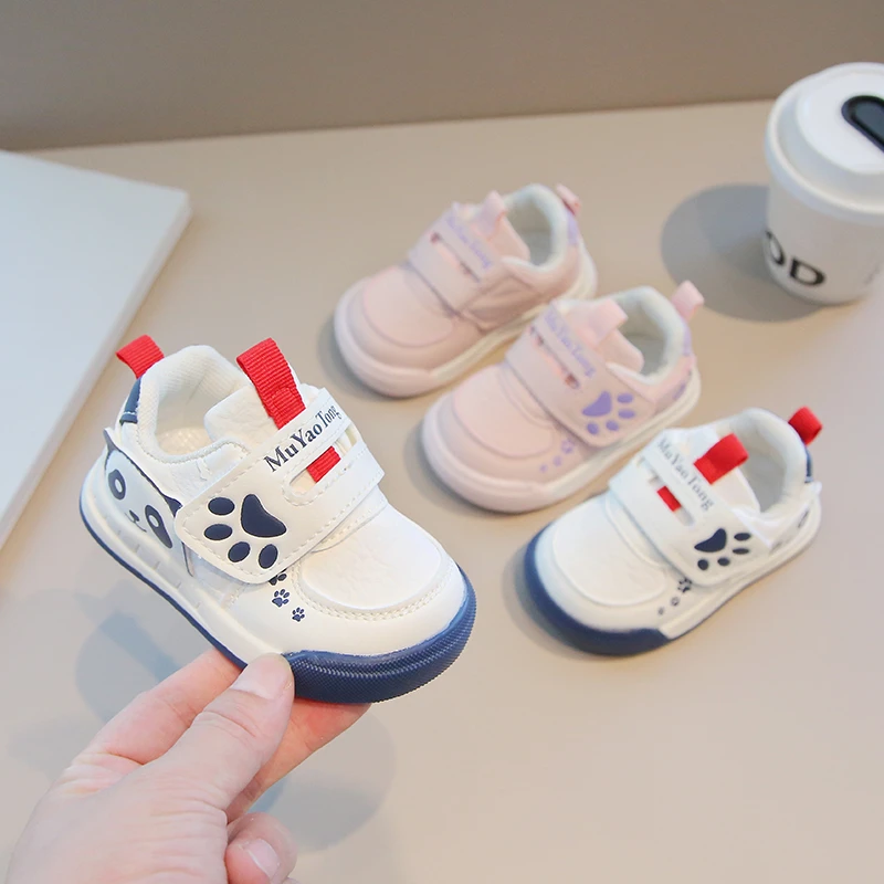 宝宝学步鞋皮面春秋新款卡通软底婴儿学步鞋男女小童机能鞋运动鞋