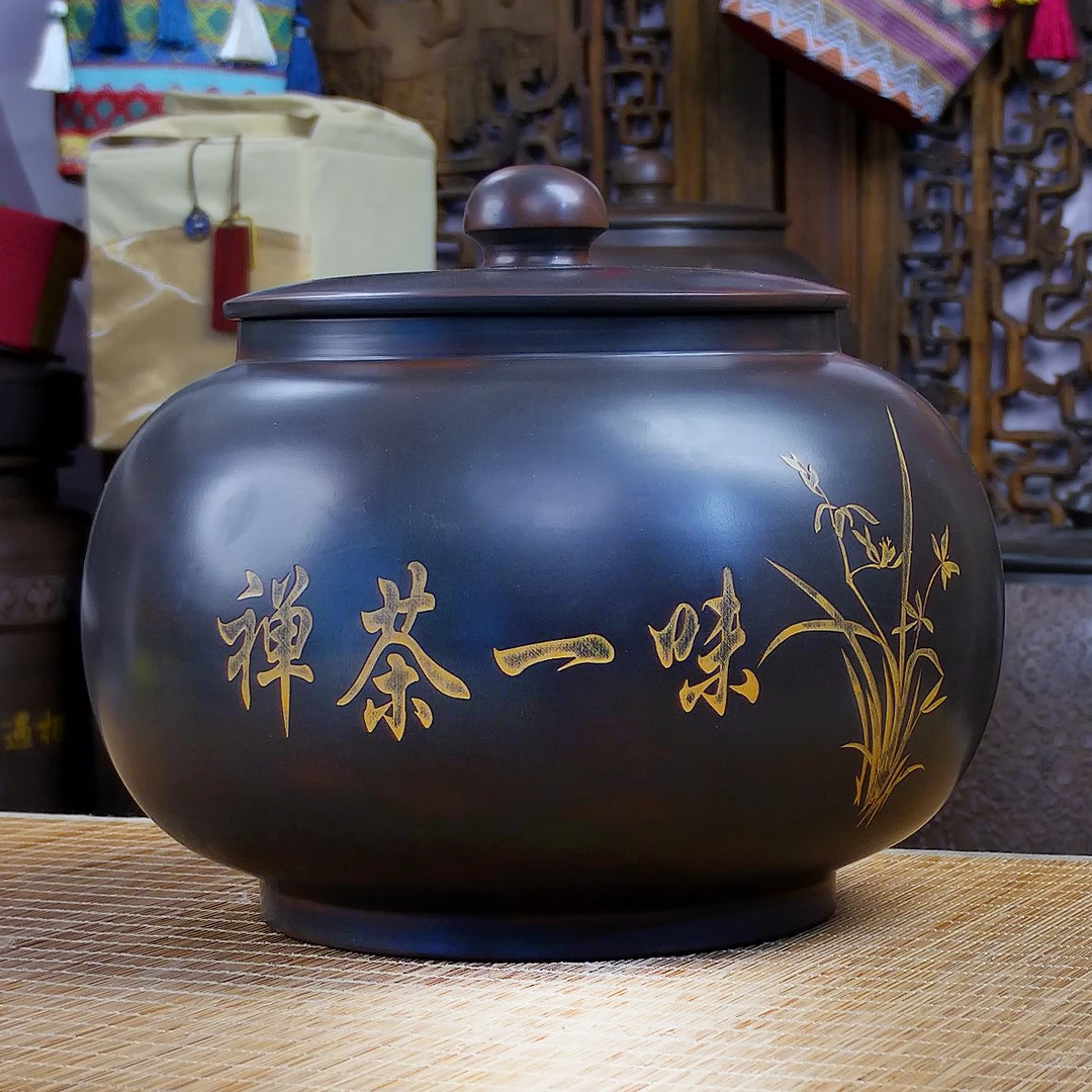 【大肚弥勒罐3斤装】防潮防霉储存普洱六堡散茶大号家用茶叶罐罐子