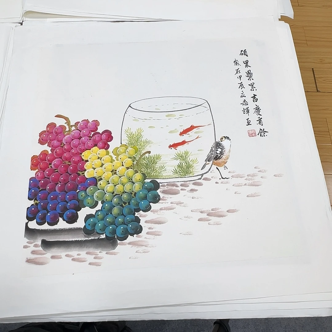 国画50*50纯手绘蒋志辉