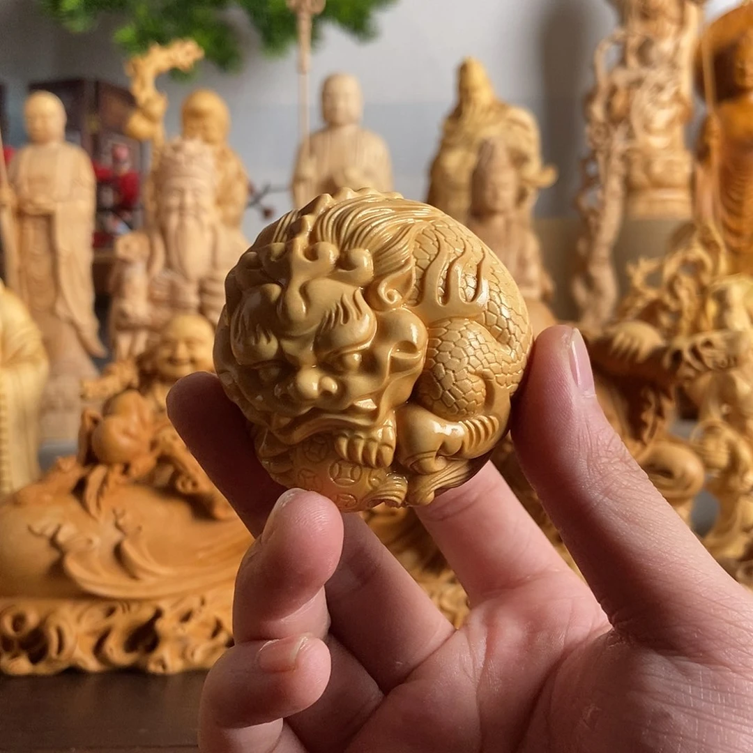 木小叶黄杨木雕貔貅