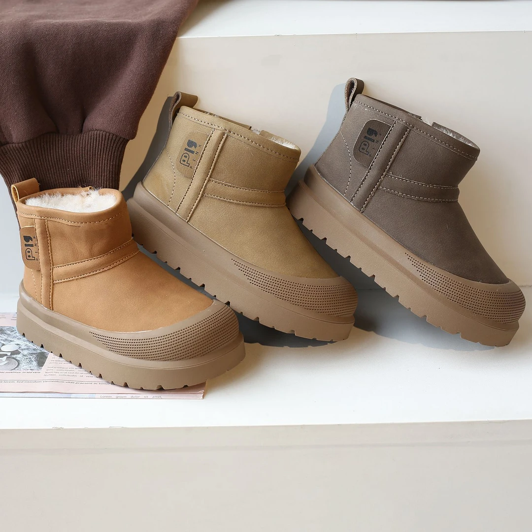 防水儿童雪地靴加绒加厚女童大棉鞋2024款冬鞋男童雪地棉防踢鞋头