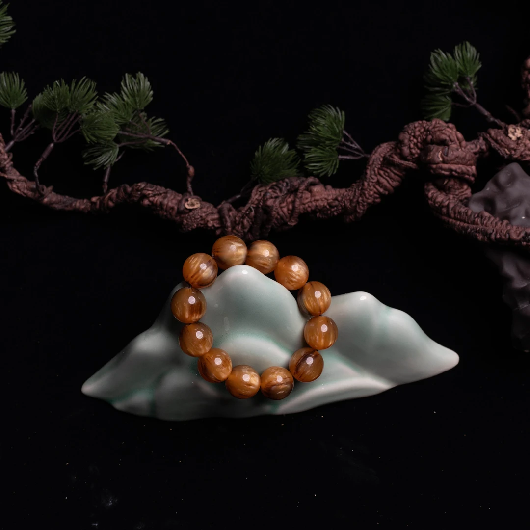 Universe云仓 0137金丝楠犀牛角单圈手串