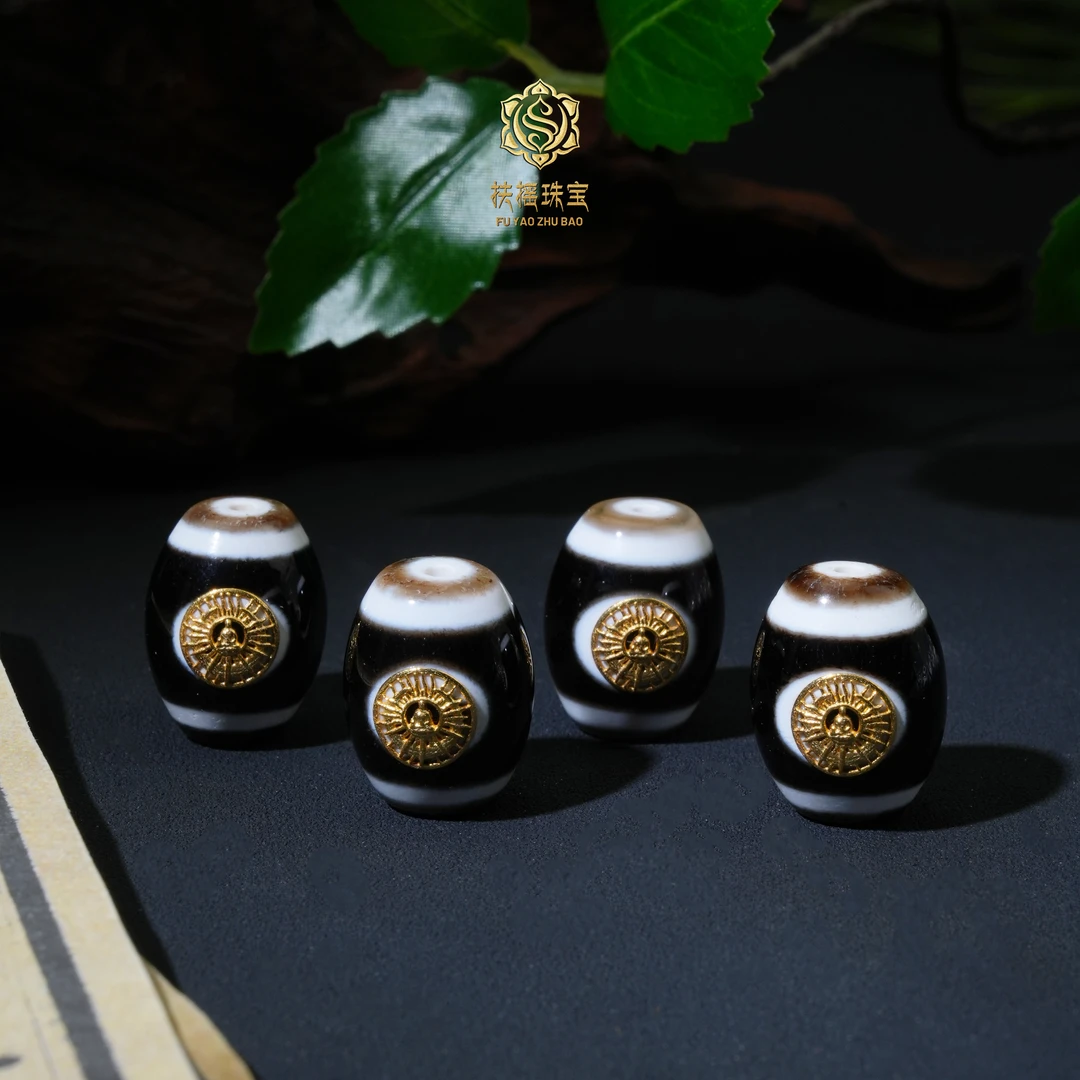 扶摇臻选|18K金镶无相F一Y靠山达洛玛瑙吊坠多样性发一个