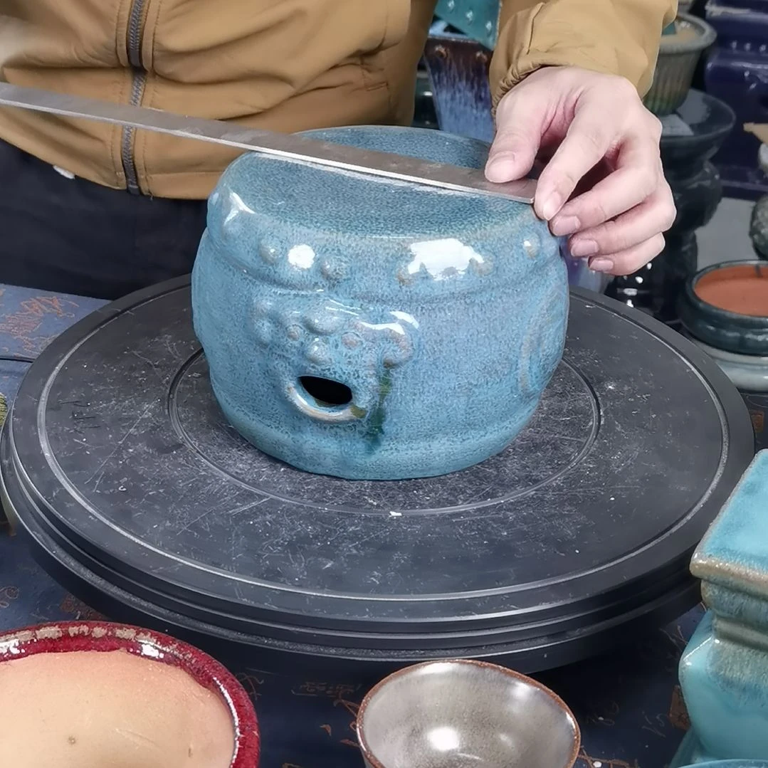 面16高14石湾花盆底座默认微瑕