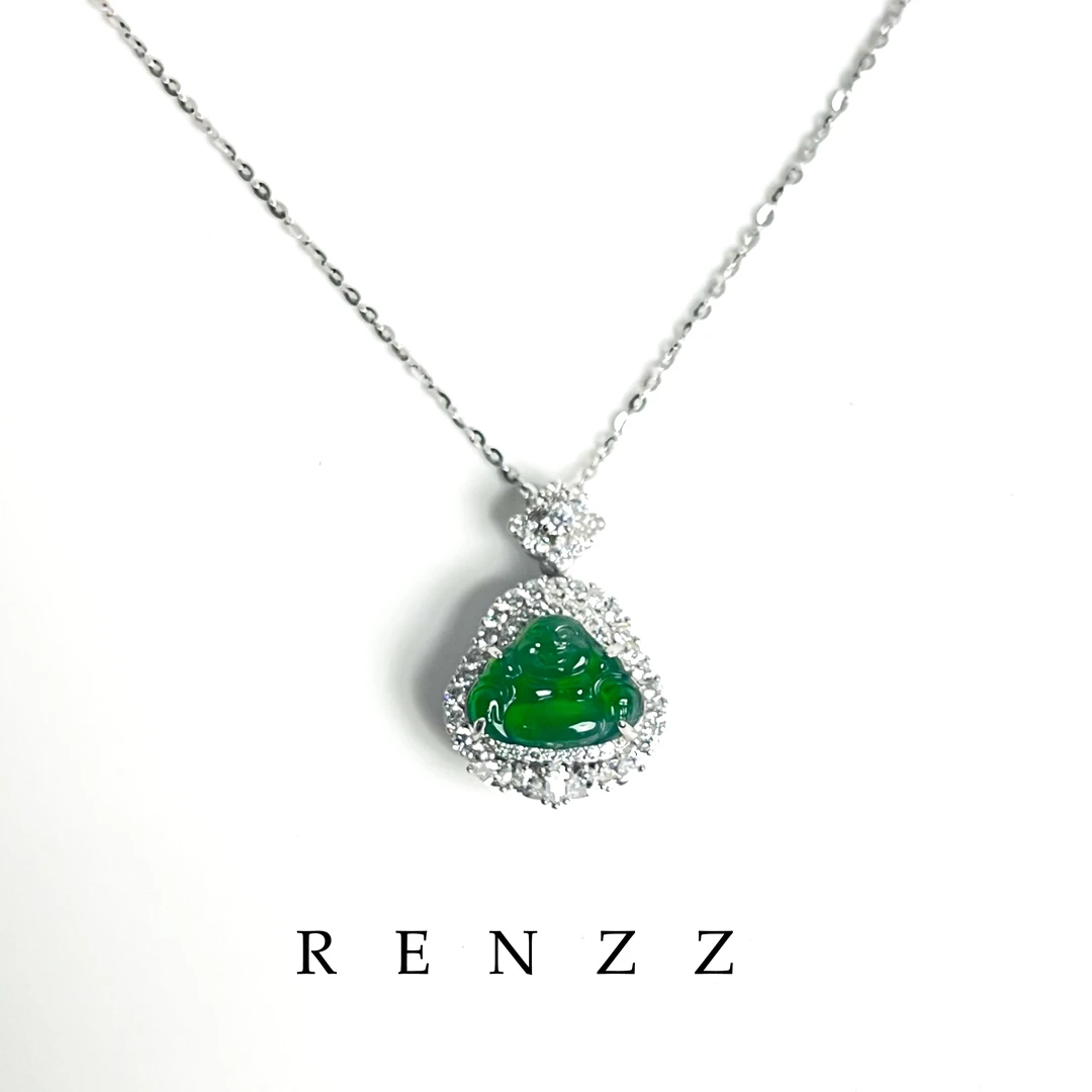 坠链均925银 7096 绿佛公 925银项链