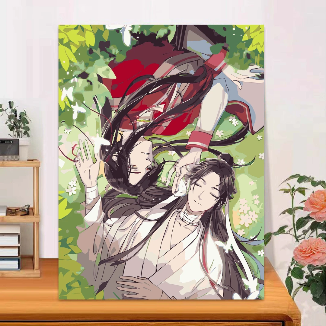 天官赐福数字油画动漫人物手工diy填色涂色心理解压手绘油画