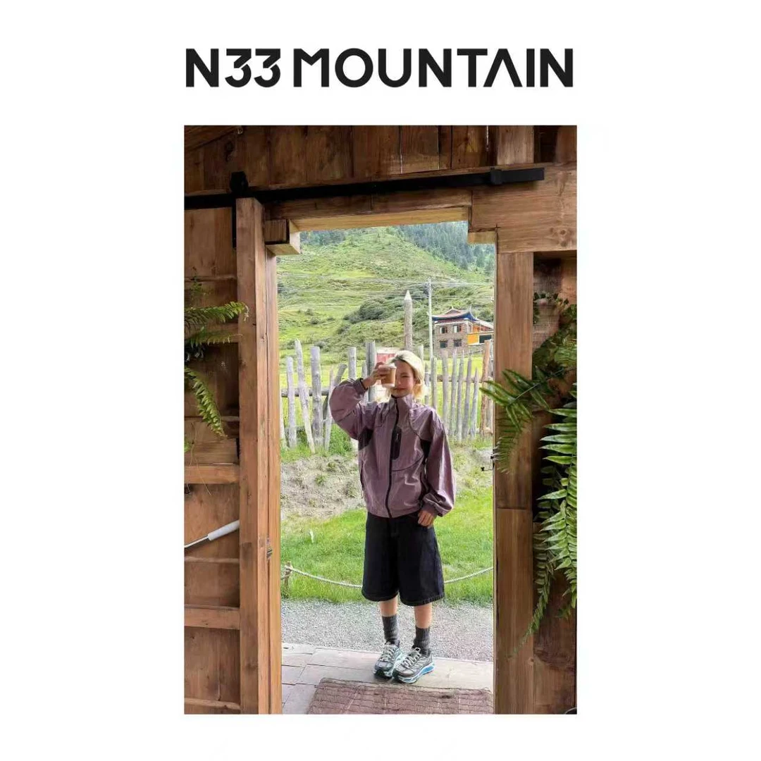 N33 MOUNTAIN小众设计 户外防风防泼水网眼连帽防晒外套户外N538